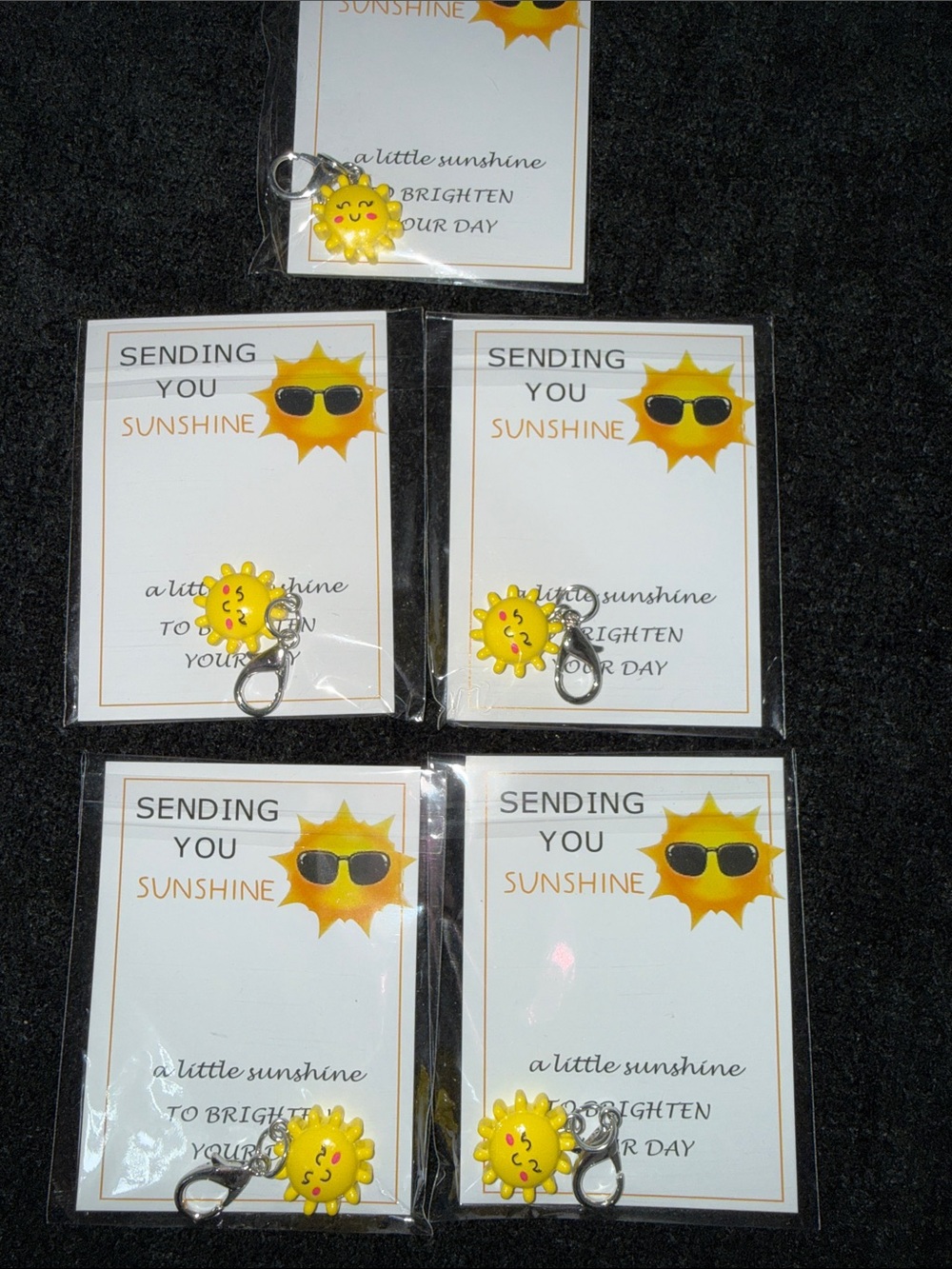 Sending You Sunshine Yellow Sun Charm Keychain